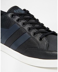 schwarze Leder niedrige Sneakers von Gola