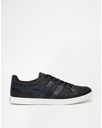 schwarze Leder niedrige Sneakers von Gola