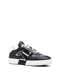 schwarze Leder niedrige Sneakers von Valentino Garavani