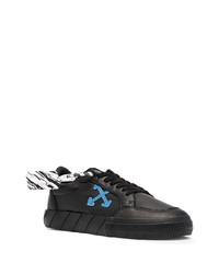 schwarze Leder niedrige Sneakers von Off-White