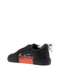 schwarze Leder niedrige Sneakers von Off-White