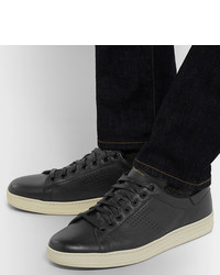 schwarze Leder niedrige Sneakers von Tom Ford