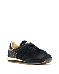 schwarze Leder niedrige Sneakers von adidas