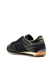 schwarze Leder niedrige Sneakers von adidas