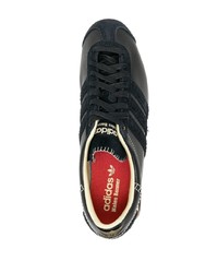 schwarze Leder niedrige Sneakers von adidas