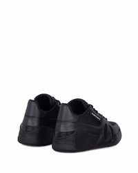 schwarze Leder niedrige Sneakers von Giuseppe Zanotti