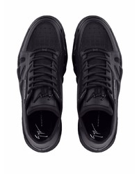 schwarze Leder niedrige Sneakers von Giuseppe Zanotti