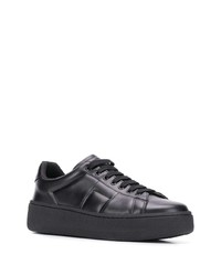 schwarze Leder niedrige Sneakers von Maison Margiela