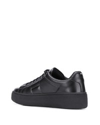 schwarze Leder niedrige Sneakers von Maison Margiela