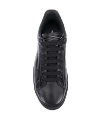 schwarze Leder niedrige Sneakers von Maison Margiela