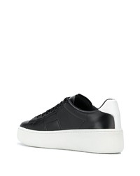 schwarze Leder niedrige Sneakers von Maison Margiela