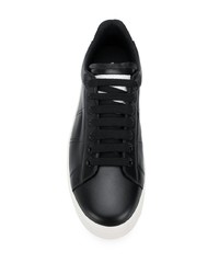 schwarze Leder niedrige Sneakers von Maison Margiela