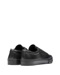 schwarze Leder niedrige Sneakers von Prada