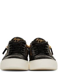 schwarze Leder niedrige Sneakers von Giuseppe Zanotti