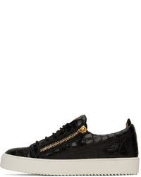 schwarze Leder niedrige Sneakers von Giuseppe Zanotti