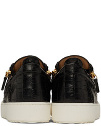 schwarze Leder niedrige Sneakers von Giuseppe Zanotti