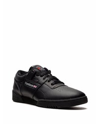 schwarze Leder niedrige Sneakers von Reebok