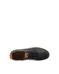 schwarze Leder niedrige Sneakers von Wrangler