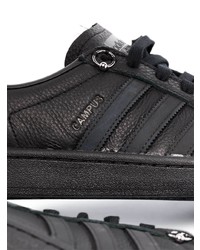 schwarze Leder niedrige Sneakers von adidas