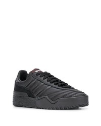 schwarze Leder niedrige Sneakers von adidas