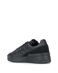 schwarze Leder niedrige Sneakers von adidas