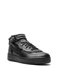 schwarze Leder niedrige Sneakers von Nike