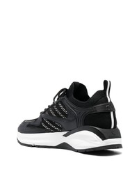 schwarze Leder niedrige Sneakers von DSQUARED2