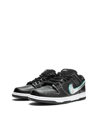 schwarze Leder niedrige Sneakers von Nike