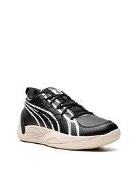 schwarze Leder niedrige Sneakers von Puma