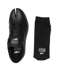 schwarze Leder niedrige Sneakers von Reebok