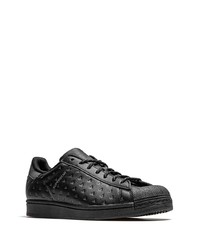 schwarze Leder niedrige Sneakers von adidas