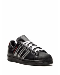 schwarze Leder niedrige Sneakers von adidas