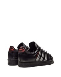 schwarze Leder niedrige Sneakers von adidas