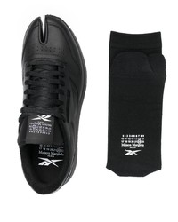 schwarze Leder niedrige Sneakers von Maison Margiela