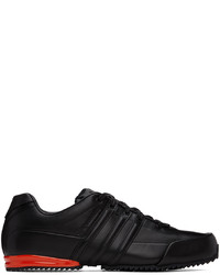 schwarze Leder niedrige Sneakers von Y-3