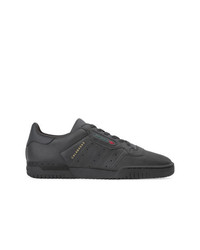 schwarze Leder niedrige Sneakers von Yeezy