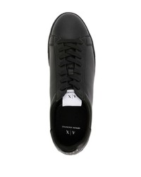 schwarze Leder niedrige Sneakers von Armani Exchange