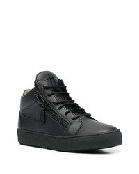 schwarze Leder niedrige Sneakers von Giuseppe Zanotti