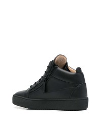 schwarze Leder niedrige Sneakers von Giuseppe Zanotti