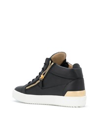 schwarze Leder niedrige Sneakers von Giuseppe Zanotti