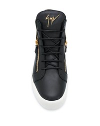 schwarze Leder niedrige Sneakers von Giuseppe Zanotti