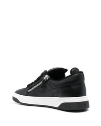 schwarze Leder niedrige Sneakers von Giuseppe Zanotti