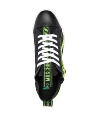 schwarze Leder niedrige Sneakers von Moschino