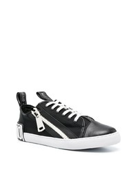 schwarze Leder niedrige Sneakers von Moschino