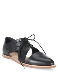 schwarze Leder Oxford Schuhe mit Ausschnitten