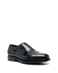 schwarze Leder Oxford Schuhe von Santoni