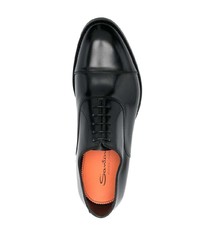 schwarze Leder Oxford Schuhe von Santoni