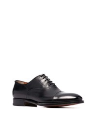 schwarze Leder Oxford Schuhe von Santoni