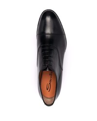 schwarze Leder Oxford Schuhe von Santoni