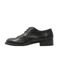 schwarze Leder Oxford Schuhe von Anna Field
